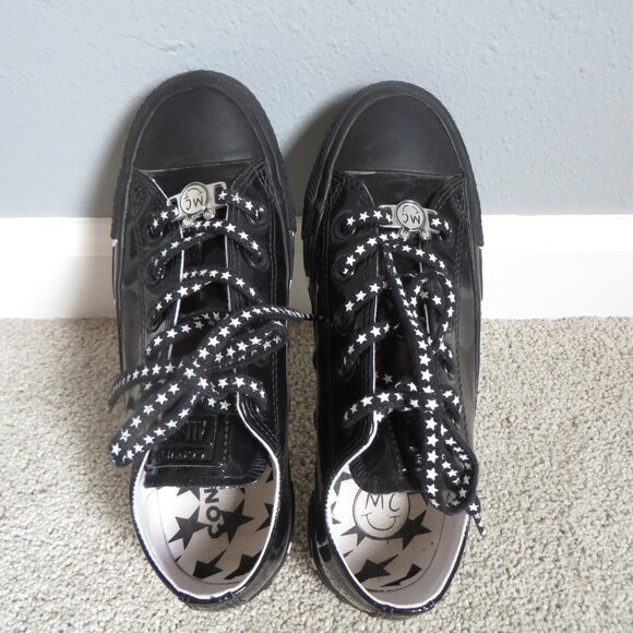 Converse&mickey mouse limited edition women/girl's black leather shoes size 5.5 - Picture 5 of 12